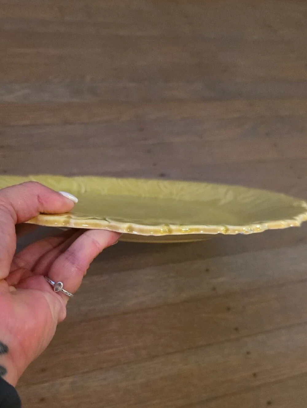Steubenville Pottery / Woodfield Yellow Floral  Serving Plate -  Petal Design